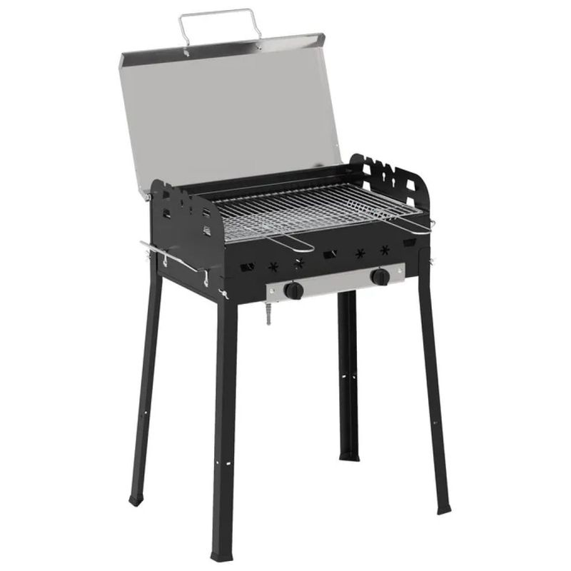 Ferraboli ECO Barbecue a Gas Nero, 58 × 37 cm