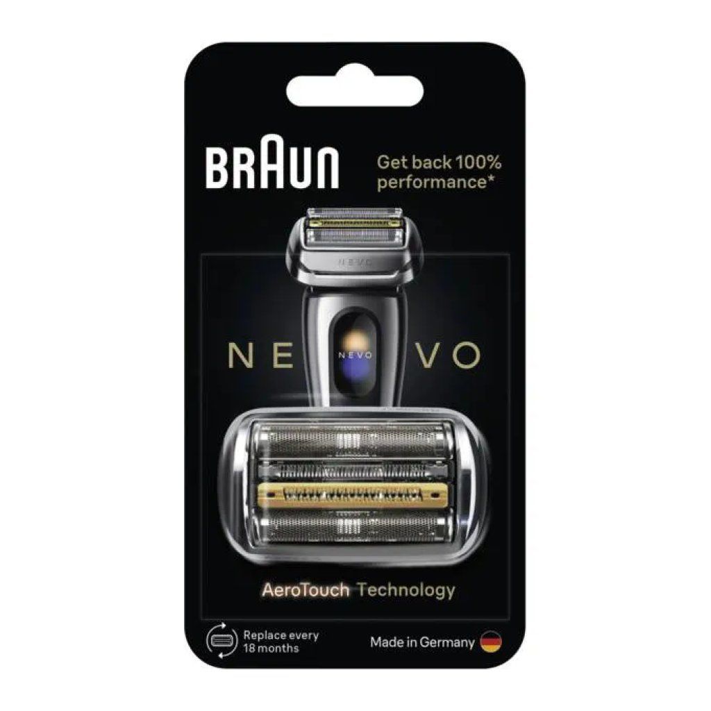 Braun 921824 NEVO Testina di Ricambio per Rasoio 250 Lame Affilate Tecnologia AeroTouch Facile da