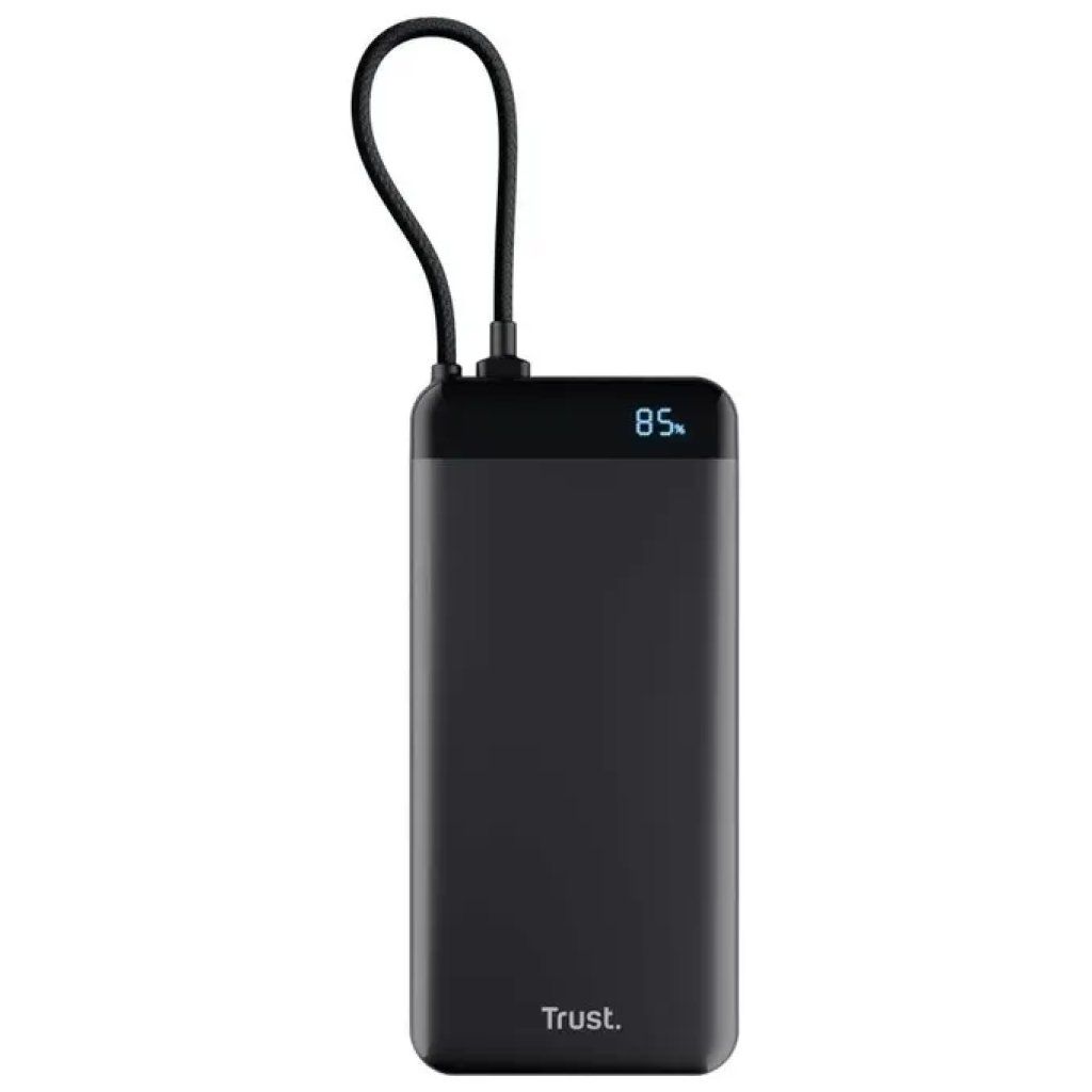 Trust FIERA 20.000 Powerbank 20.000 mAh con Cavo Integrato, Nero