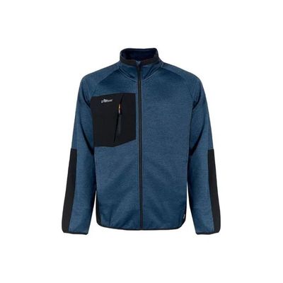 U-Power Hull Felpa da Lavoro Uomo con Zip, Blu e Nera, 100% Poliestere, Taglia 2XL