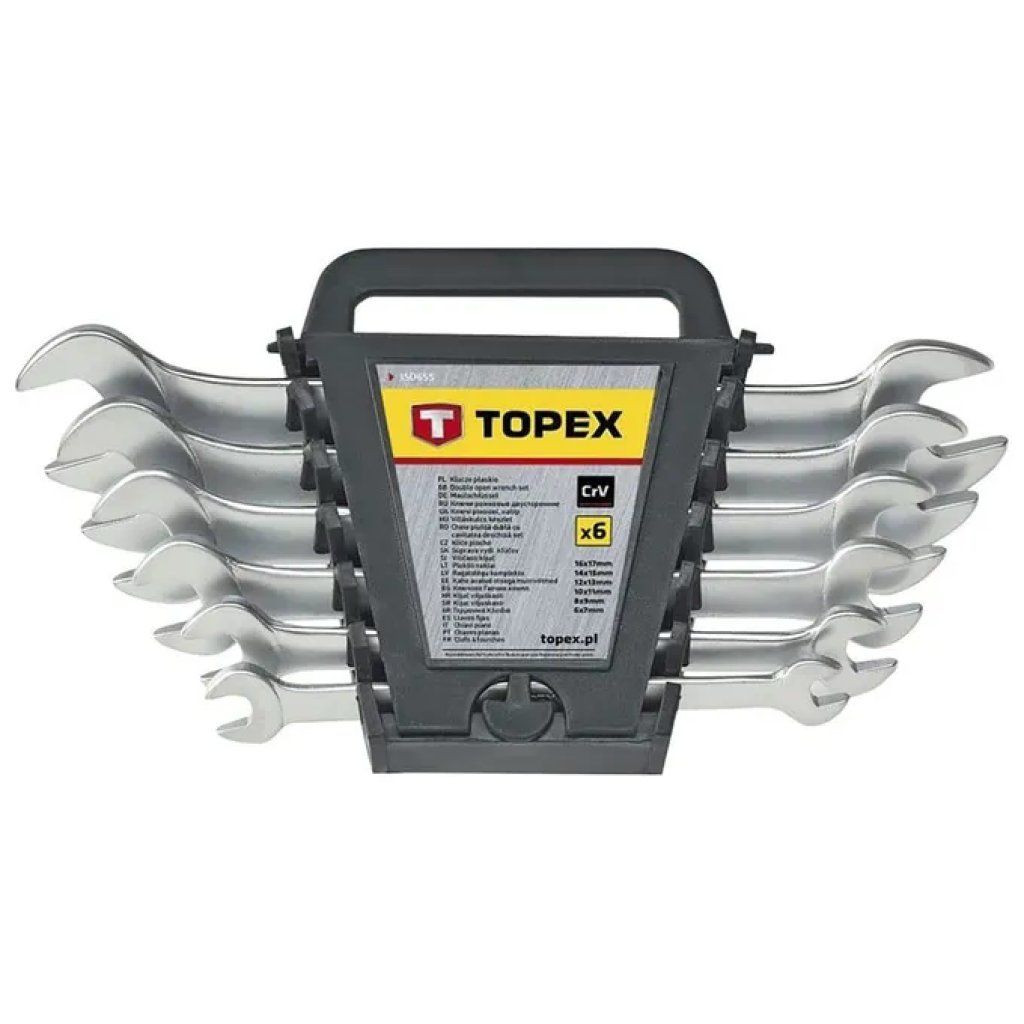 TOPEX 35D657 – Set 12 chiavi piatte bifacciali, 6–32 mm