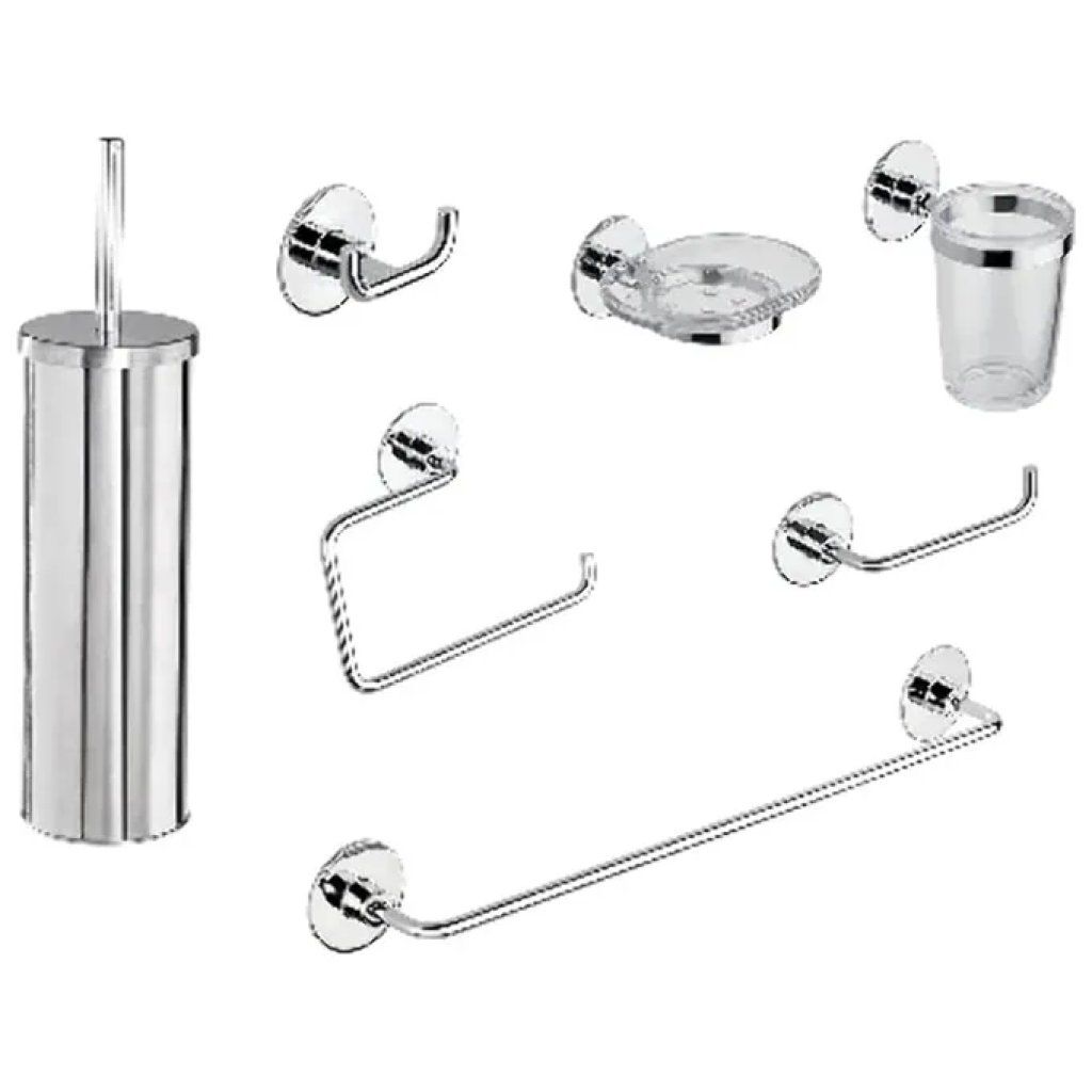 METAFORM Wind Set Accessori Bagno 8 Pezzi Cromo