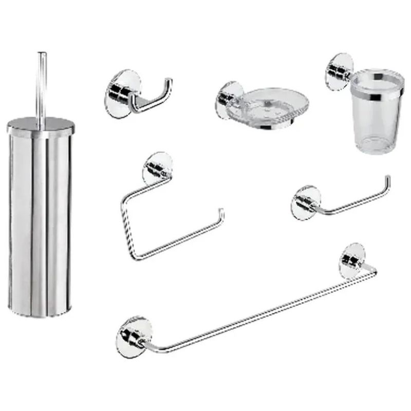 METAFORM Wind Set Accessori Bagno 8 Pezzi Cromo