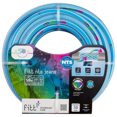 FITT NTS Jeans Tubo per Irrigazione 1/2” – 50 m, Azzurro