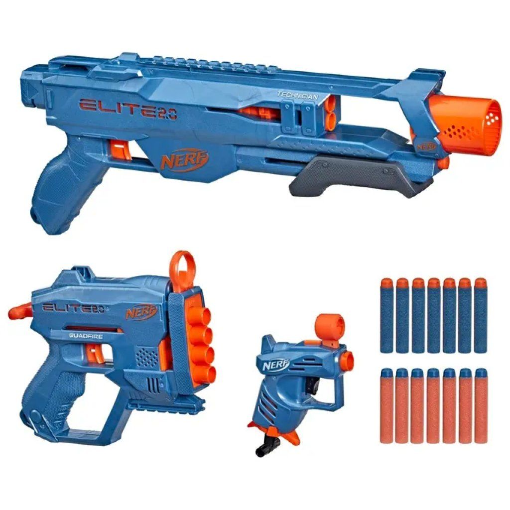 Hasbro Nerf Elite 2.0 Loadout – Set con 3 Blaster e 14 Dardi