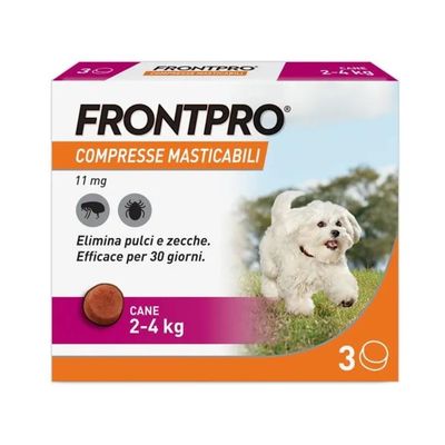 FRONTLINE FRONTPRO compresse masticabili per cani 2–4 kg, 3 compresse da 11,3 mg
