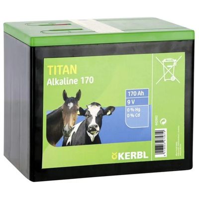 ALBERT KERBL Kerbl Titan Alkaline 170 – Batteria alcalina 9 V, 170 Ah