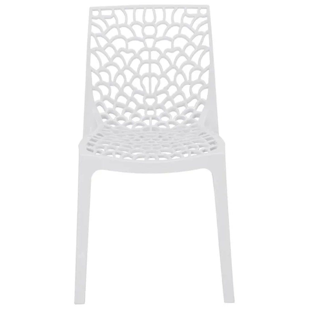 GRANDSOLEIL Grand Soleil Gruvyer – Sedia impilabile bianca con braccioli