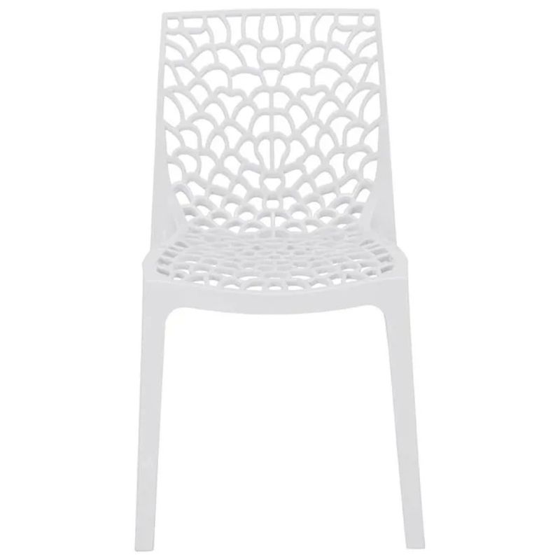 GRANDSOLEIL Grand Soleil Gruvyer – Sedia impilabile bianca con braccioli
