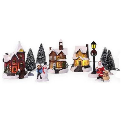 KAEMINGK Villaggio Natalizio KAEMINGK con Personaggi e Luci, 12,2 cm