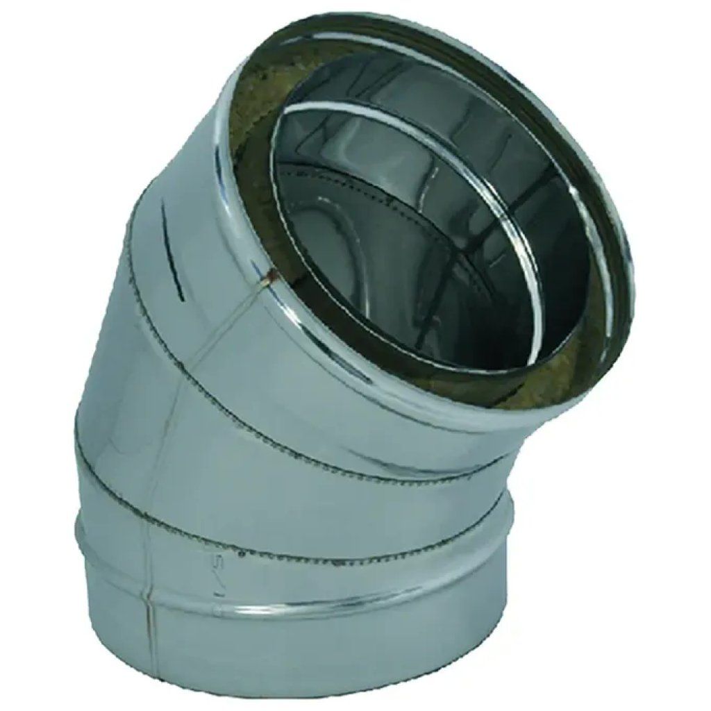 KASART DP.702628 – Gomito 45° doppia parete nero 15/20 cm KASART DP.702628 – Gomito 45° doppia parete nero 15/20 cm