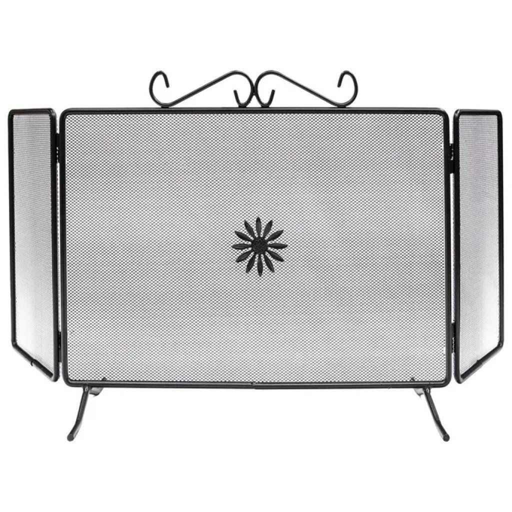 MILLE Wolfpack 22020585 Parascintille per Camino a 3 Ante, 100 × 50 cm, Nero MILLE Wolfpack 22020585 Parascintille per Camino a 3 Ante, 100 × 50 cm, Nero