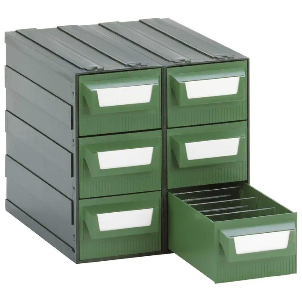 MOBILPLASTIC Mobil Plastic Cassettiera Modulare Verde a 6 Cassetti MOBILPLASTIC Mobil Plastic Cassettiera Modulare Verde a 6 Cassetti