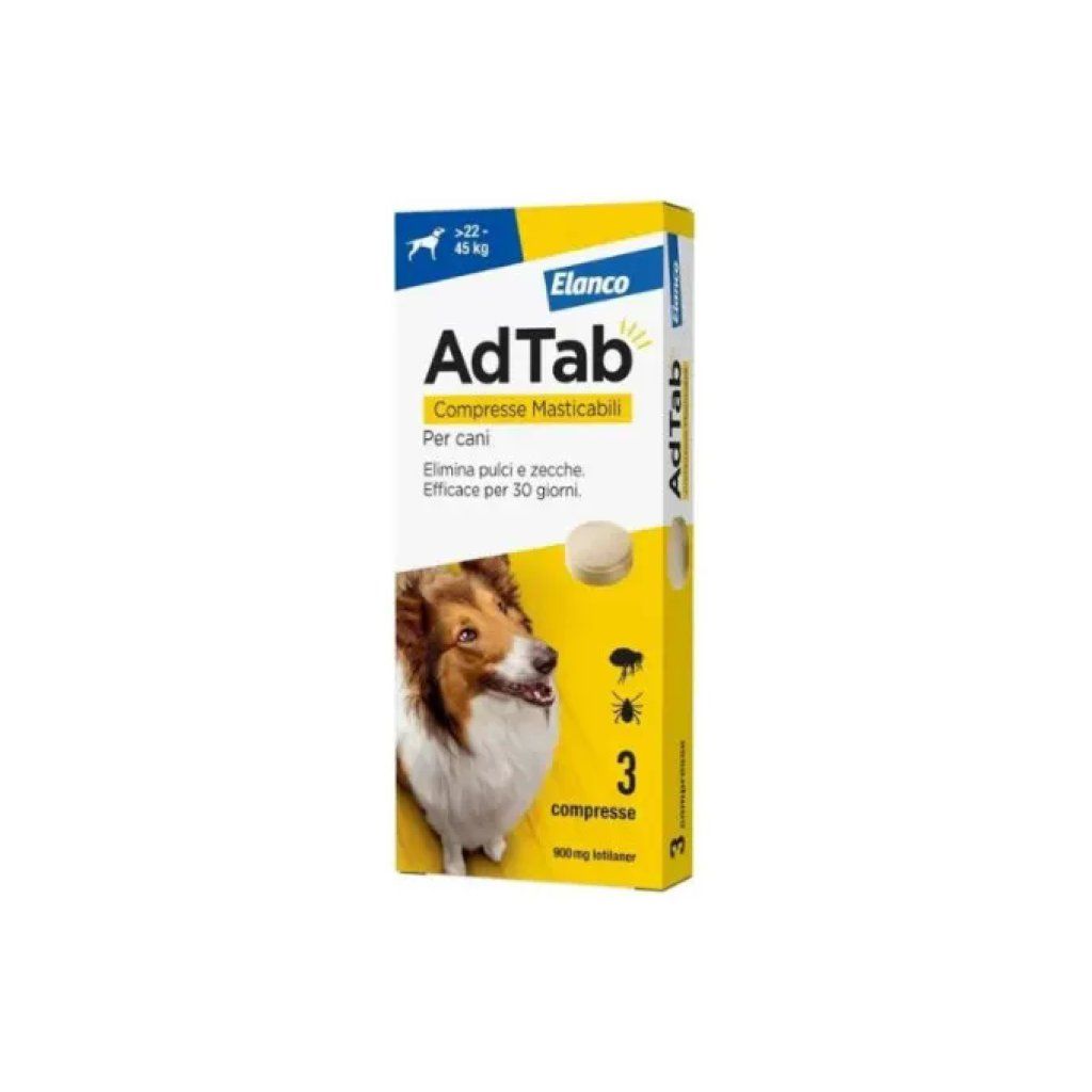 ELANCO AdTab Antiparassitario per Cani 22–45 kg, 3 Compresse Masticabili