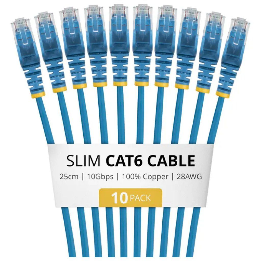StarTech.com Cavo Ethernet Cat6 RJ-45 U/UTP, 25 cm, Blu
