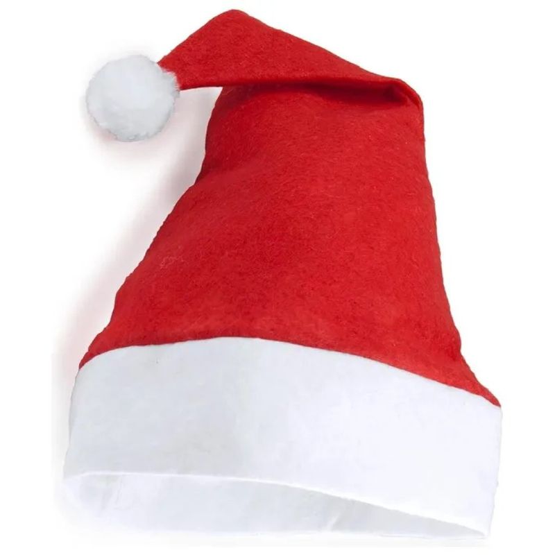 KOOPMAN Cappello di Babbo Natale in peluche rosso e bianco, 40 × 30 cm