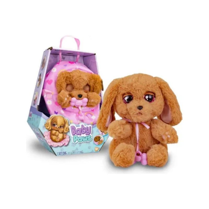 IMC TOYS Baby Paws Cocker Nero – Peluche Interattivo con Borsetta e Copertina