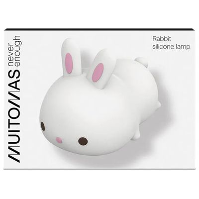 Muitomas Lampada LED a Coniglio Rosa in Silicone, Ricaricabile USB-C