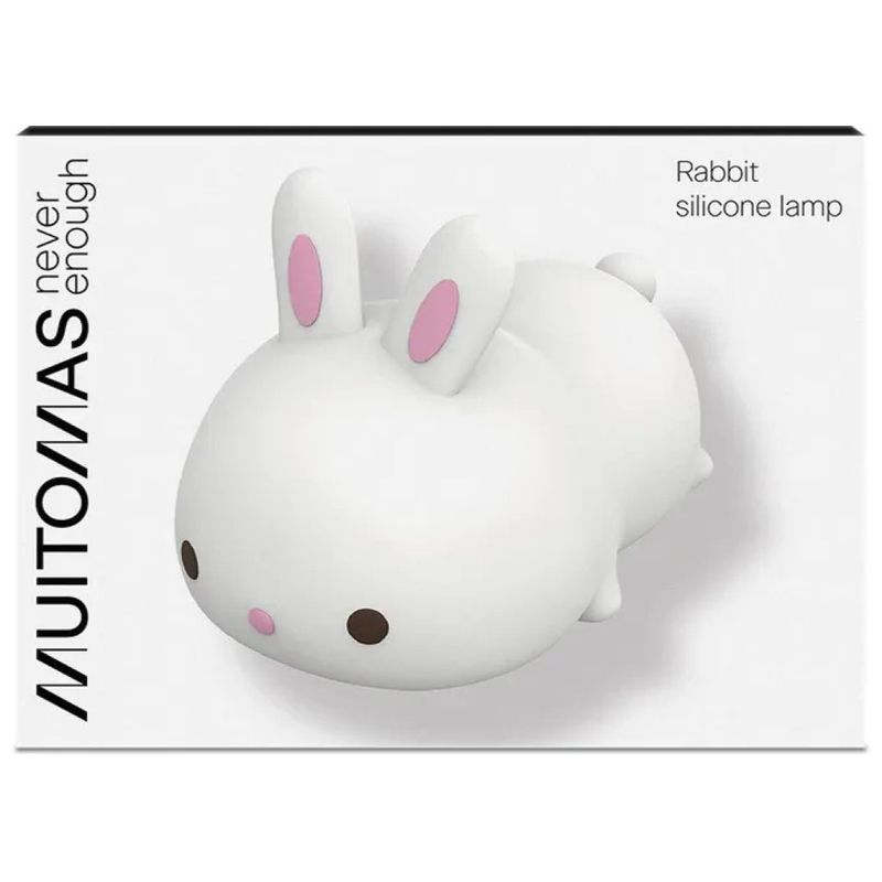 Muitomas Lampada LED a Coniglio Rosa in Silicone, Ricaricabile USB-C
