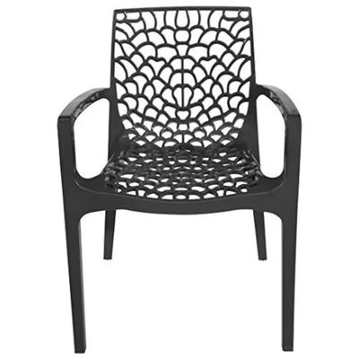 GRANDSOLEIL Grand Soleil Up On – Poltrona impilabile con braccioli, antracite