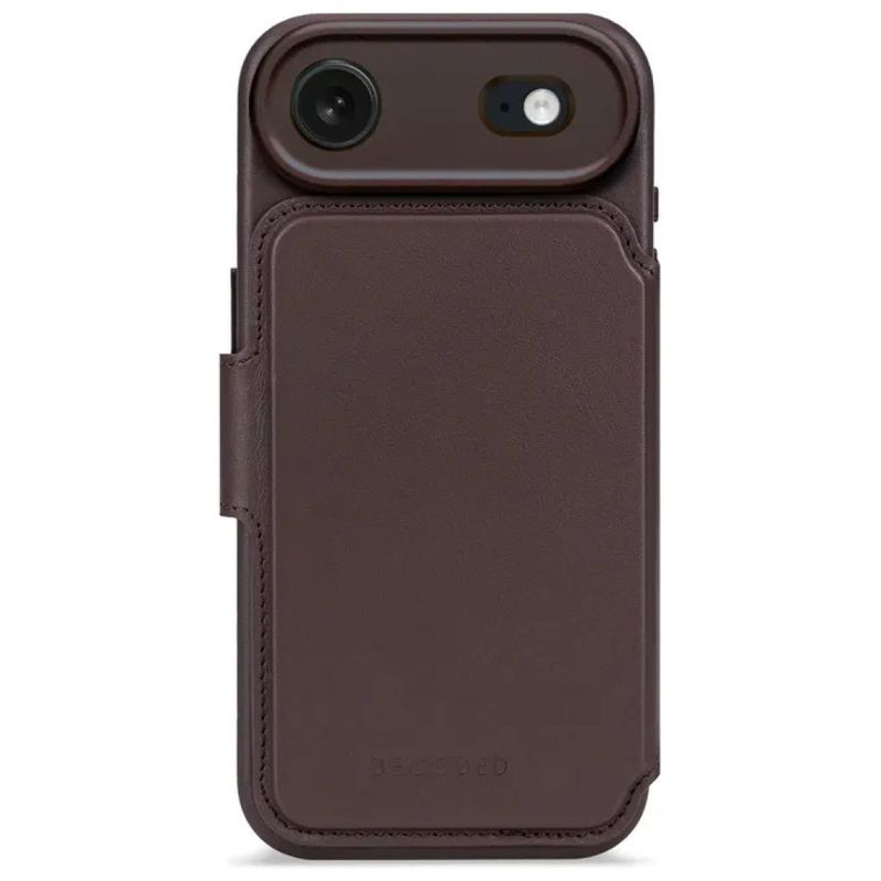 DECODED Custodia 2-in-1 in Pelle con Portafoglio MagSafe per iPhone 17 Air, Marrone Cioccolato