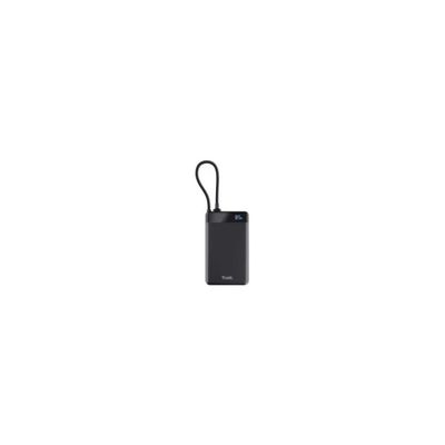 Trust Fiera Powerbank 10.000 mAh con Cavo Integrato, Nero