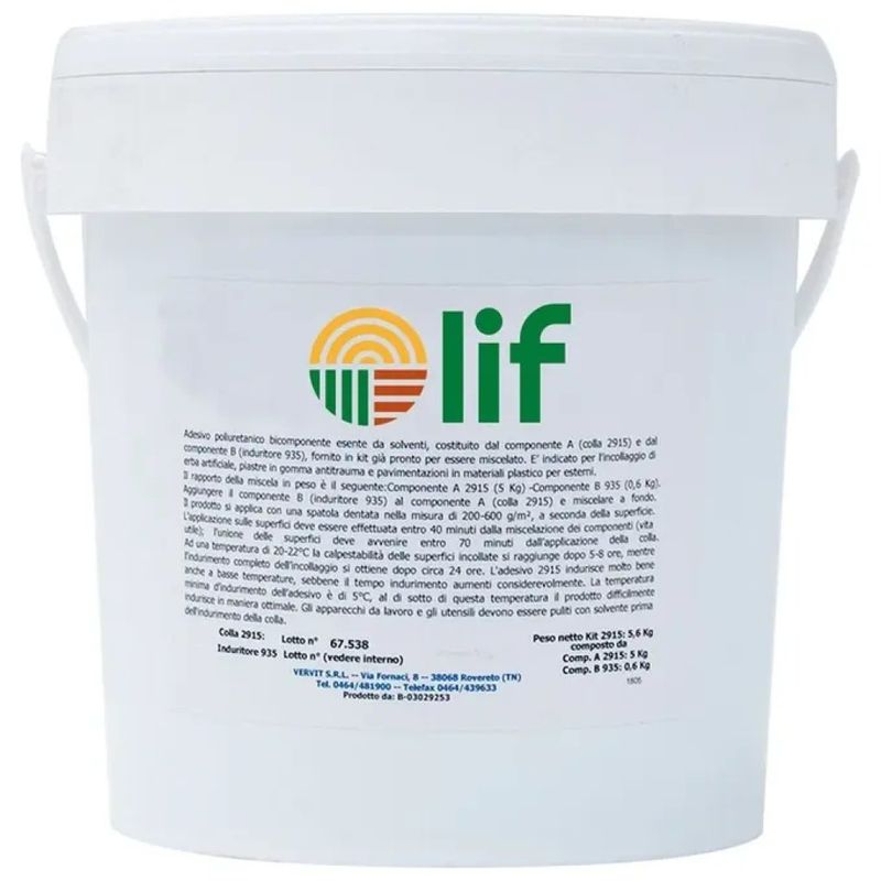 LIF Colorea Collante per Prato Sintetico con Catalizzatore, 5 kg + 600 g
