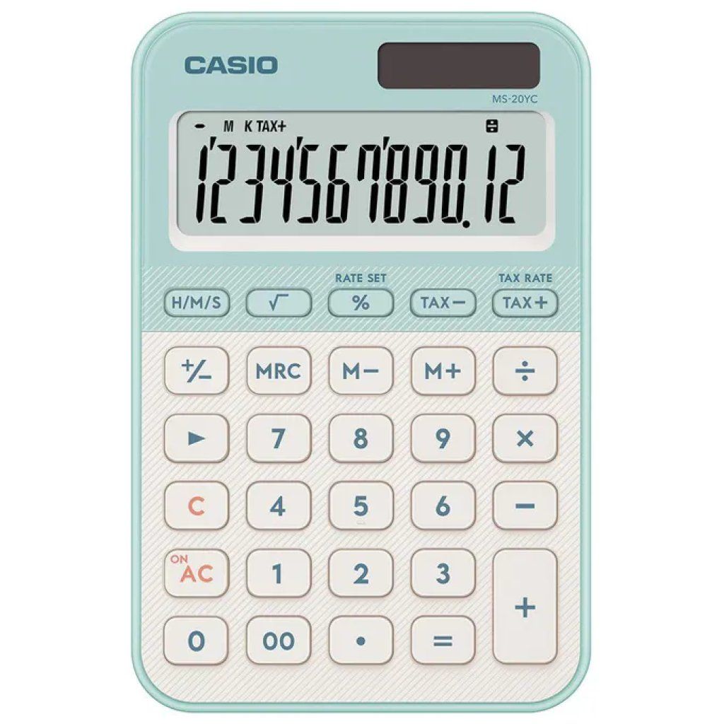 Casio MS-20YC-LG-W-EP Calcolatrice da tavolo verde, 12 cifre Casio MS-20YC-LG-W-EP Calcolatrice da tavolo verde, 12 cifre