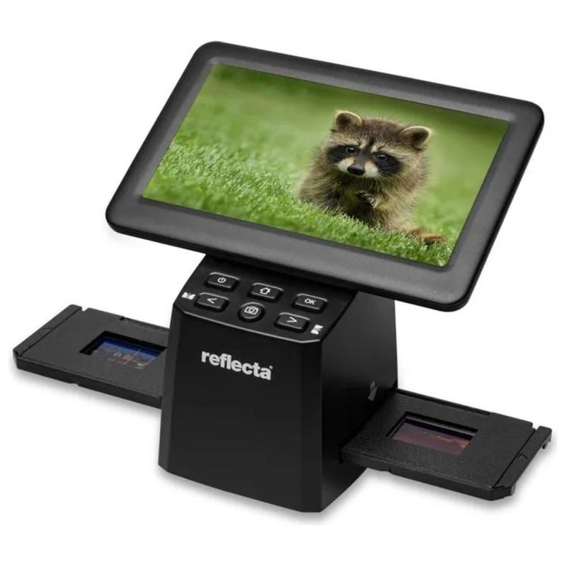 Reflecta x44-Scan Scanner per Diapositive e Pellicole, 16 MP, Display LCD da 7″, USB-C, Nero