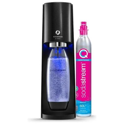 SodaStream E-TERRA Gasatore Elettrico per Acqua Frizzante, 3 Livelli, Nero