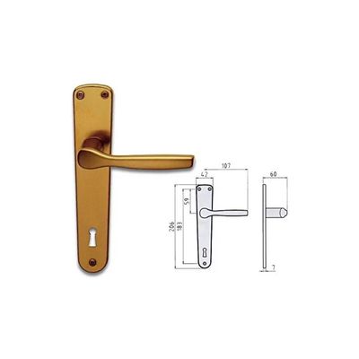 Ghidini Gabry 0910142 – Coppia maniglie bronzo per porta interna, placca Yale