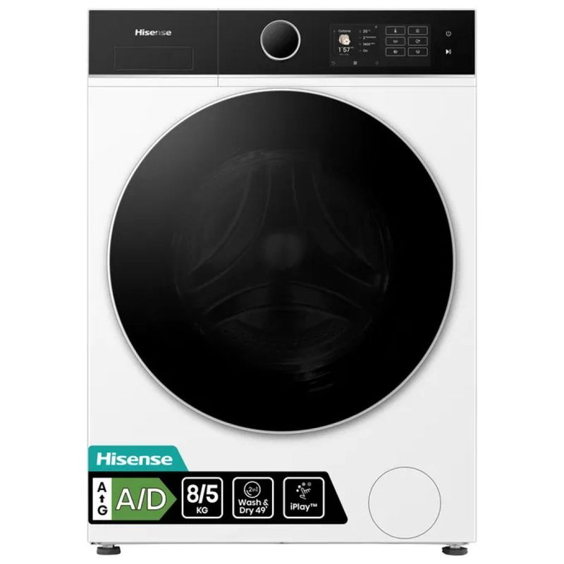 Hisense WD5I8043BWF Lavasciuga 8 kg + 5 kg, 1400 giri, Wi-Fi e Vapore