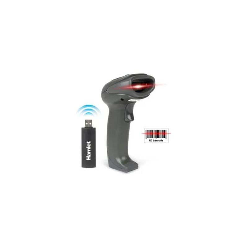 Hamlet HBCS1D10W Barcode Scanner Laser 1D Wireless per Codici Lineari Fino a 80 m Batteria 2200 mAh