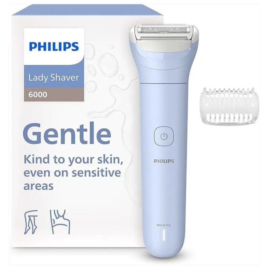 Philips Lady Shaver Serie 6000 BRL127/00 Depilatore Wet & Dry Azzurro