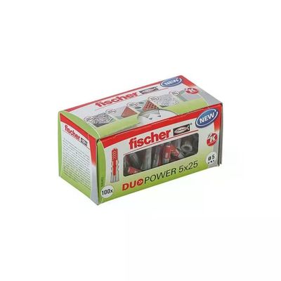 Fischer DUOPOWER 5 x 25 mm – Tasselli in plastica, 100 pezzi Fischer DUOPOWER 5 x 25 mm – Tasselli in plastica, 100 pezzi