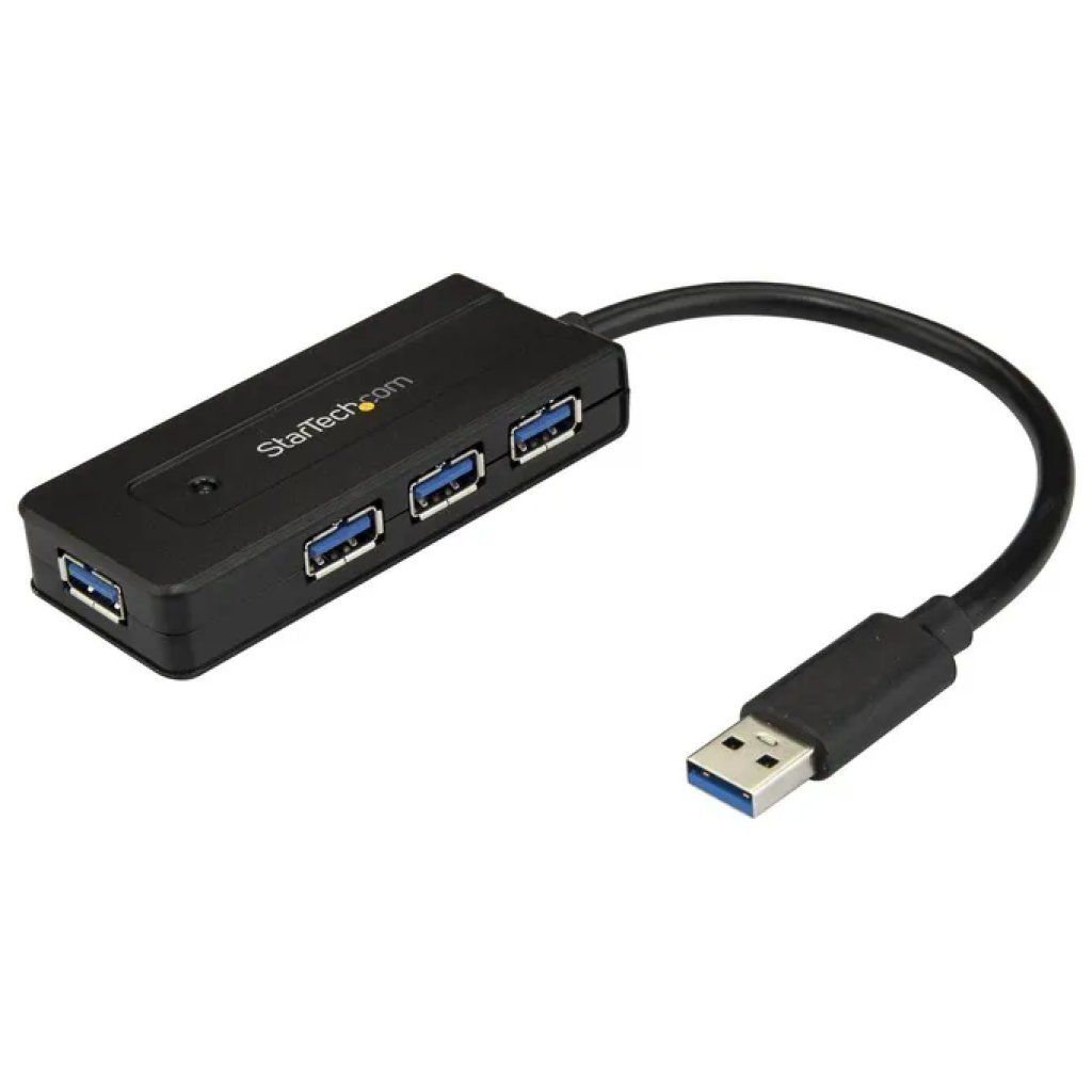 STARTECH.COM StarTech ST4300MINI Hub USB 3.0 a 4 porte con ricarica rapida, nero