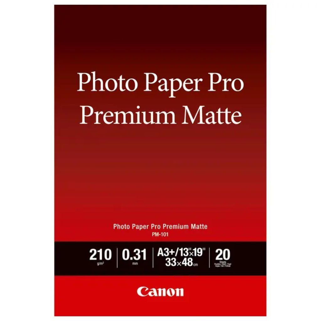 Canon PM-101 Carta Fotografica Pro Premium Opaca A3+ – 20 Fogli, 210 g/m² Canon PM-101 Carta Fotografica Pro Premium Opaca A3+ – 20 Fogli, 210 g/m²