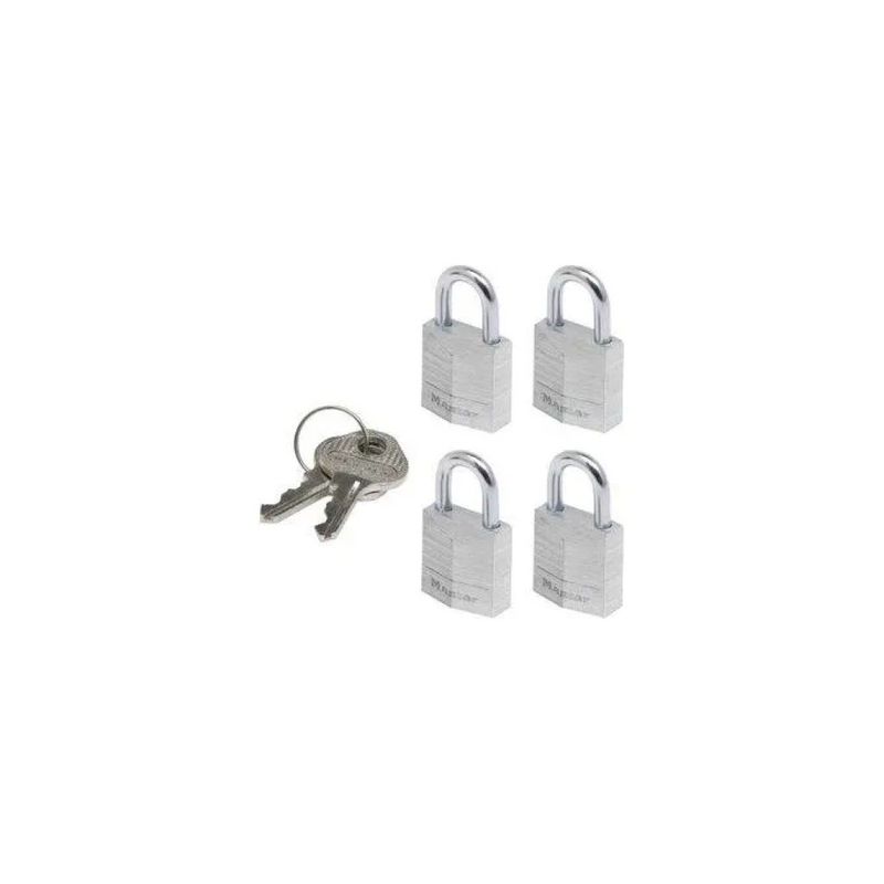MASTERLOCK Master Lock Padlock 9120EURQNOPCC Mini Lucchetto con Chiave 4 Pezzi