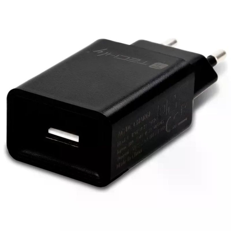 Techly IPW-USB-24BK Caricatore USB-A da Parete 5V 2,4A Nero