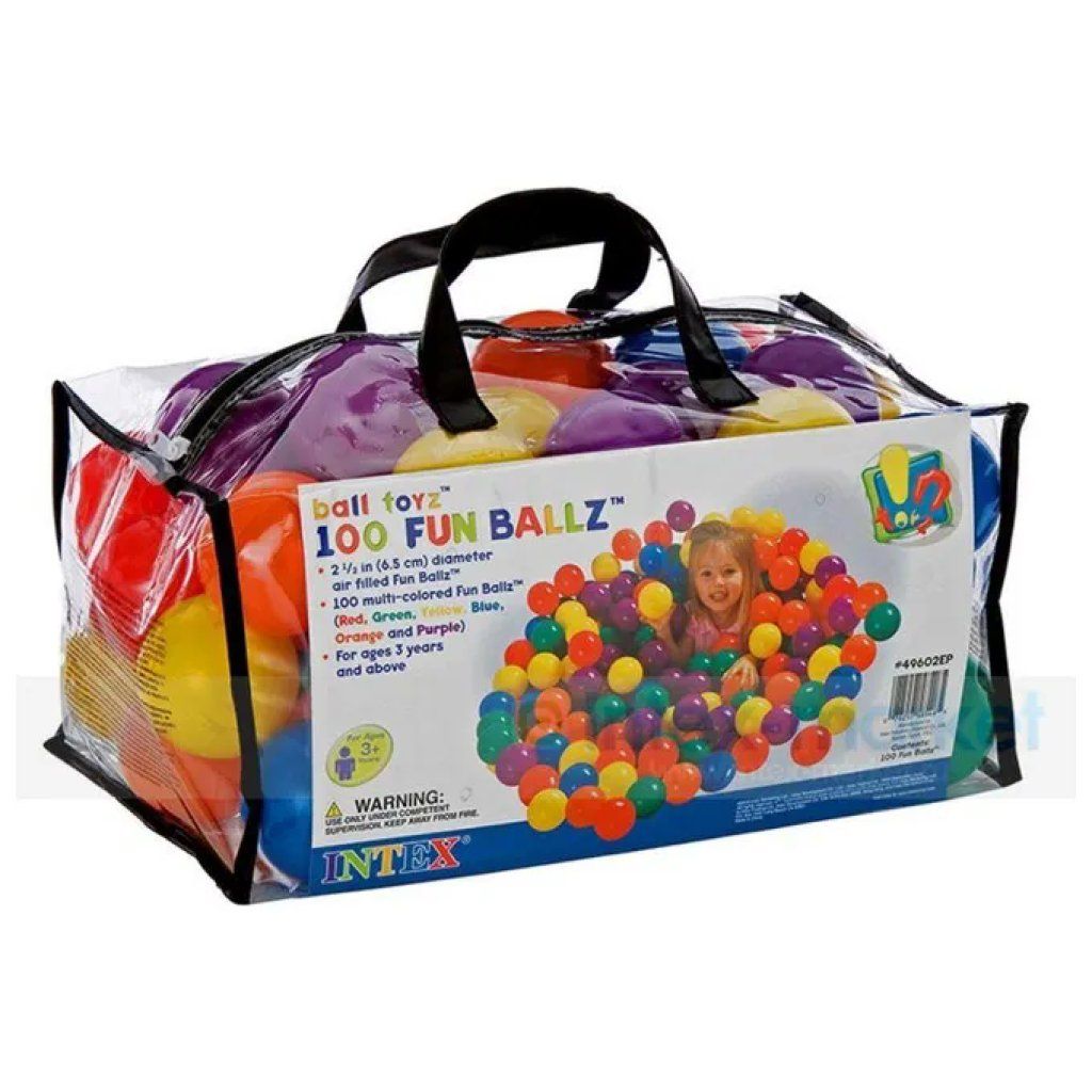 Intex 49602NP Set da 100 Palline Colorate, 6,5 cm Intex 49602NP Set da 100 Palline Colorate, 6,5 cm