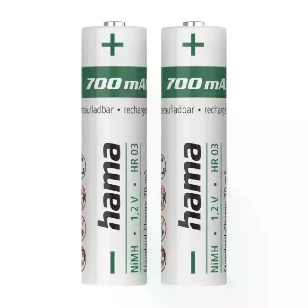 Hama 00223525 – 2 batterie ricaricabili AAA NiMH 700 mAh