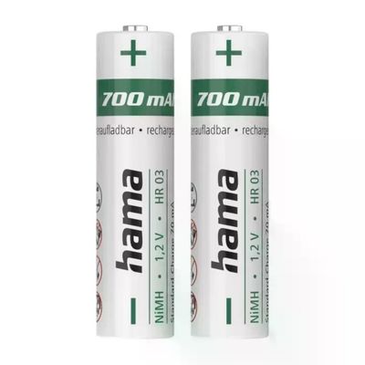 Hama Batterie Ricaricabili AAA NiMH 700 mAh, 2 Pezzi Hama Batterie Ricaricabili AAA NiMH 700 mAh, 2 Pezzi