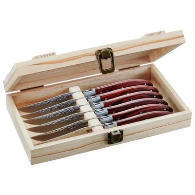 GEFU RANCHO – Set di 6 coltelli da steak con manico in legno di Pakka GEFU RANCHO – Set di 6 coltelli da steak con manico in legno di Pakka
