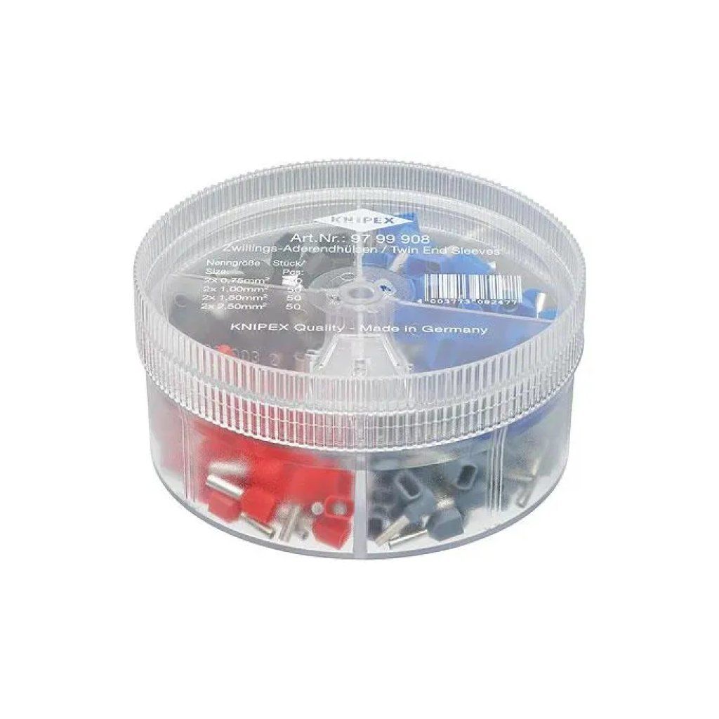KNIPEX 97 99 908 – Assortimento terminali a bussola Twin