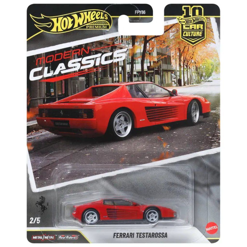 MATTEL Hot Wheels Premium Ferrari Testarossa Rossa 1:64