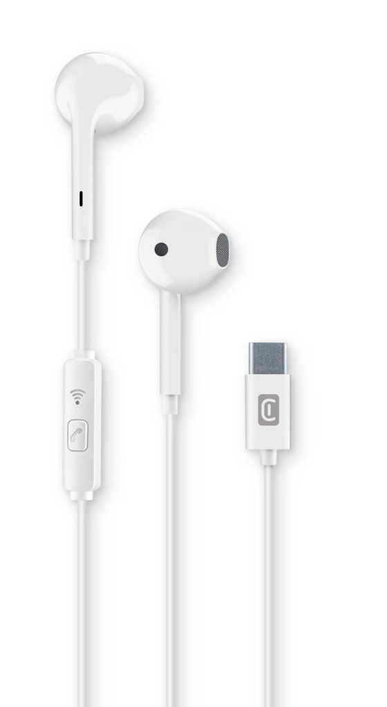 Cellular Line Capsule Auricolari USB-C con Microfono, Bianchi