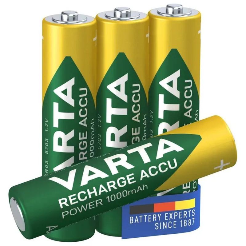 VARTA Batterie Ricaricabili AAA NiMH 1000 mAh, 4 Pezzi VARTA Batterie Ricaricabili AAA NiMH 1000 mAh, 4 Pezzi