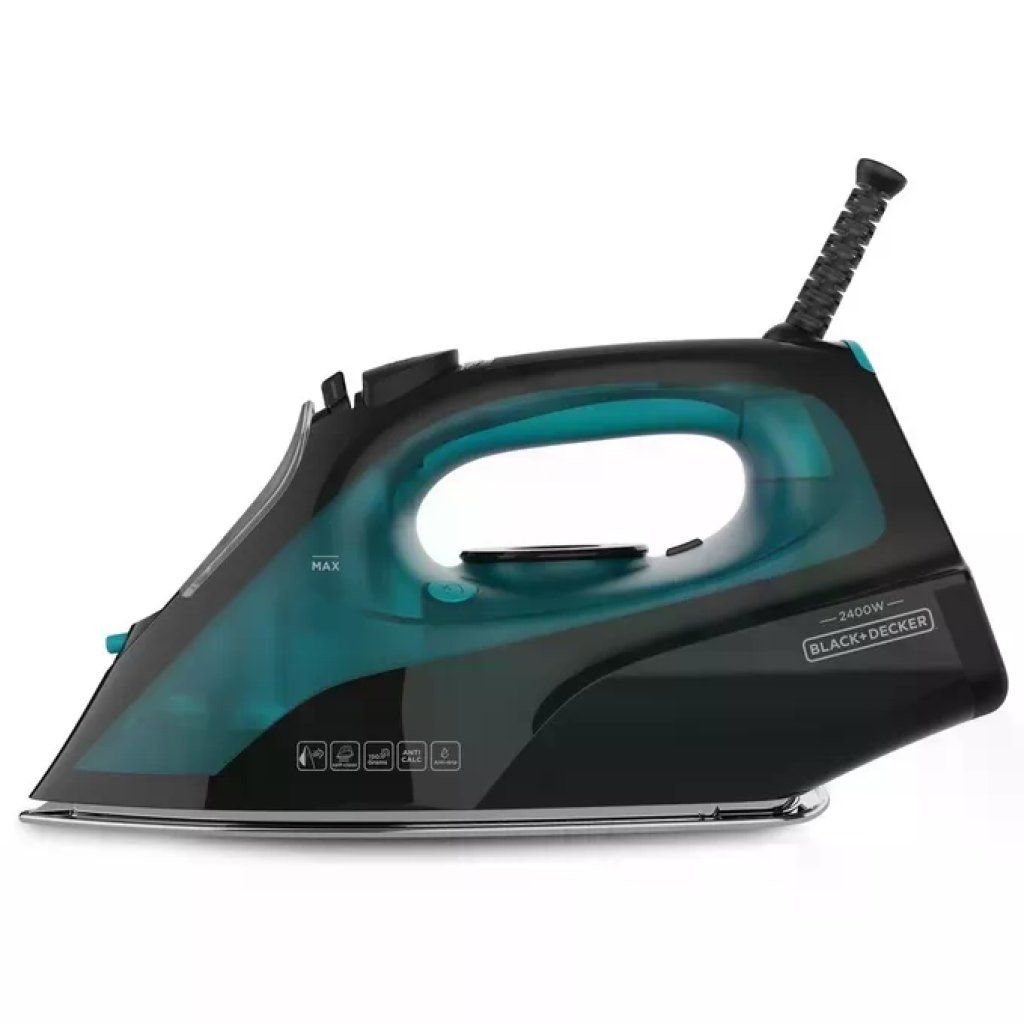Black+Decker BXIR2403E Ferro da Stiro a Vapore 2400 W con Piastra in Ceramica