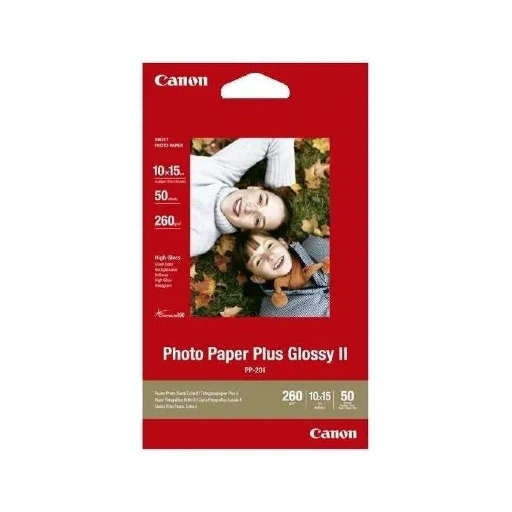 Canon PP-201 Photo Paper Plus Glossy II, 10 × 15 cm, 50 fogli