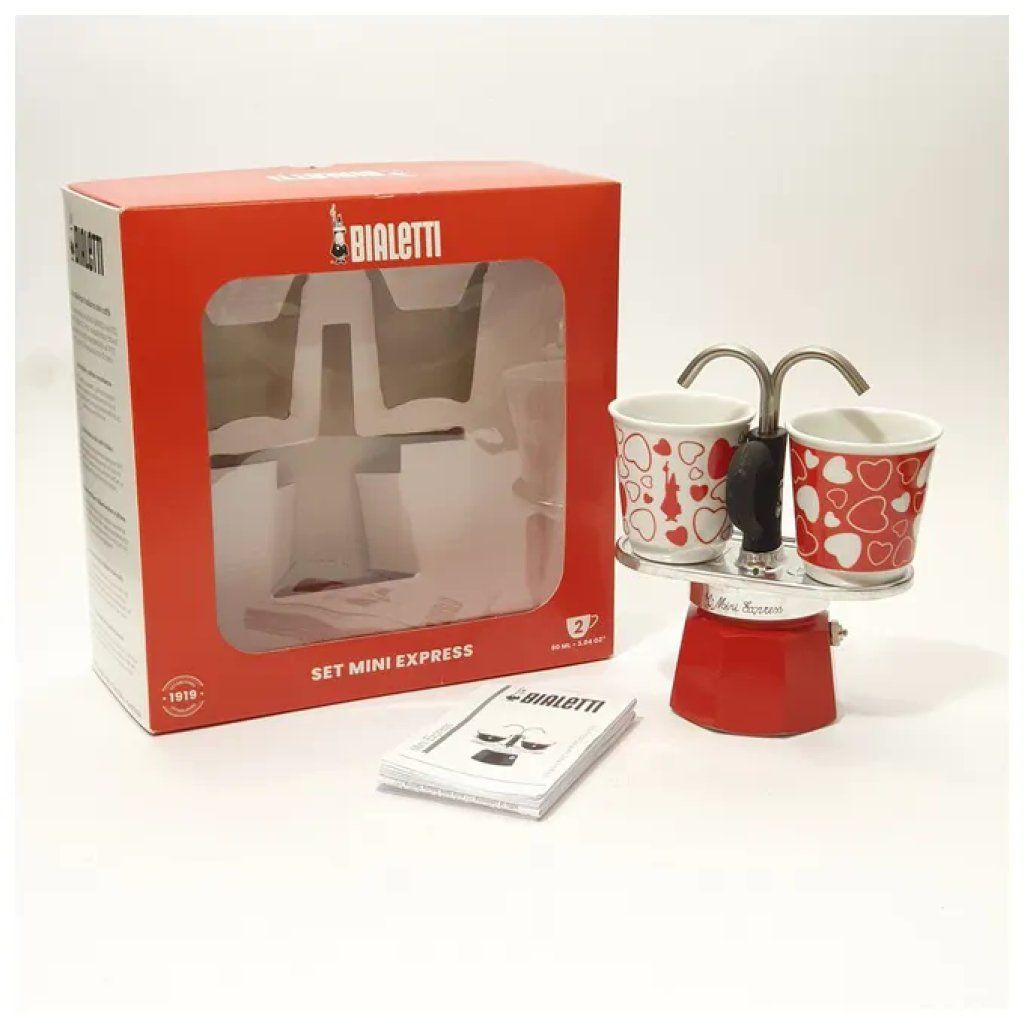 Bialetti Mini Express Rossa per 2 Tazze con Tazzine